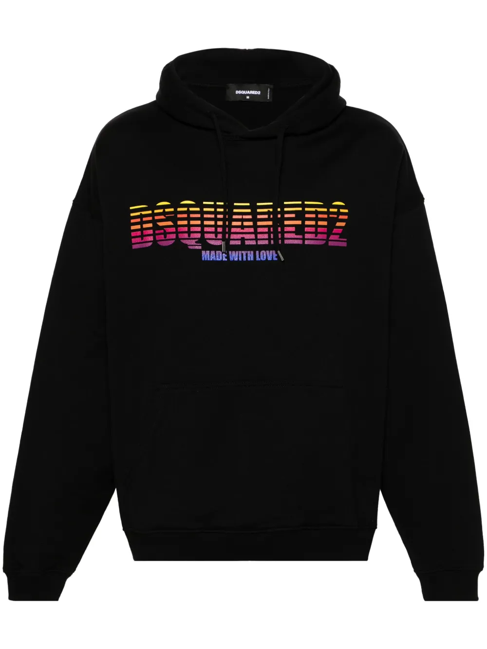 Dsquared2 Logo-print Cotton Hoodie In Black