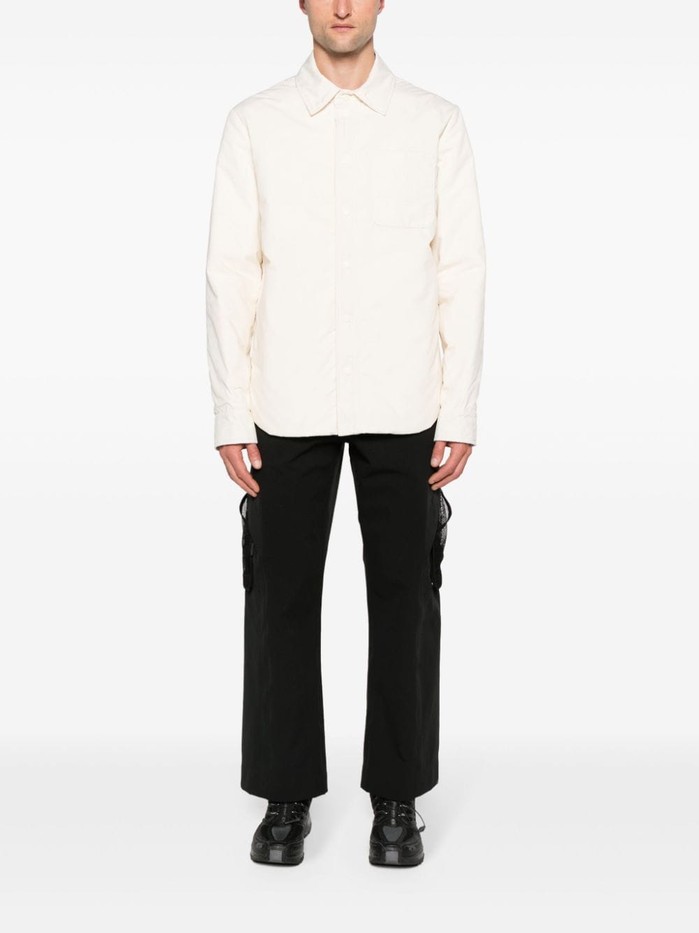 Moncler padded shirt jacket - Beige