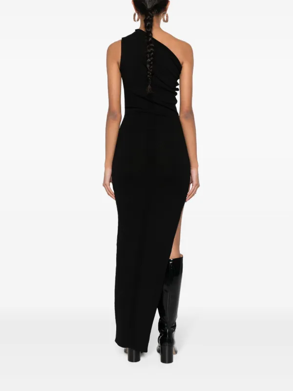 【送料&関税込】Rick Owens Asymmetric Maxi Dress RICK OWENS Asymmetric layered washed-silk and cotton-jersey