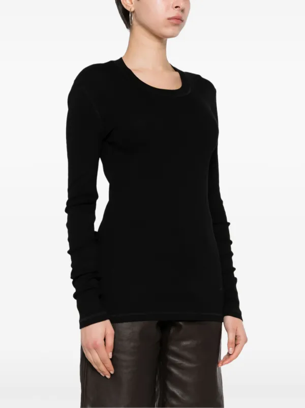 【送料&関税込】Lemaire Long-sleeved Straight Hem T-shirt LEMAIRE long-sleeve T-shirt | Black | FARFETCH