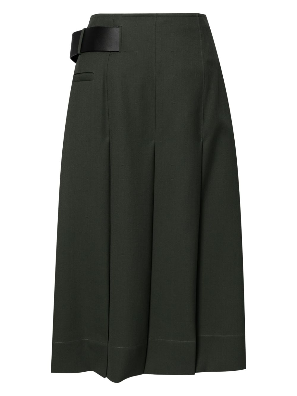 Shop Tibi High-waist Pleated Skirt In Green