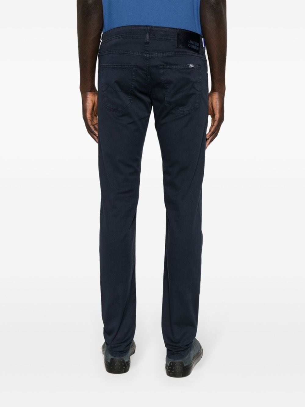 Shop Jacob Cohen Nick Low-rise Slim-fit Trousers In Blue
