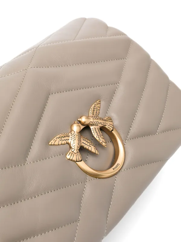 PINKO Classic Love Click Puff Crossbody Bag | Grey | FARFETCH JO