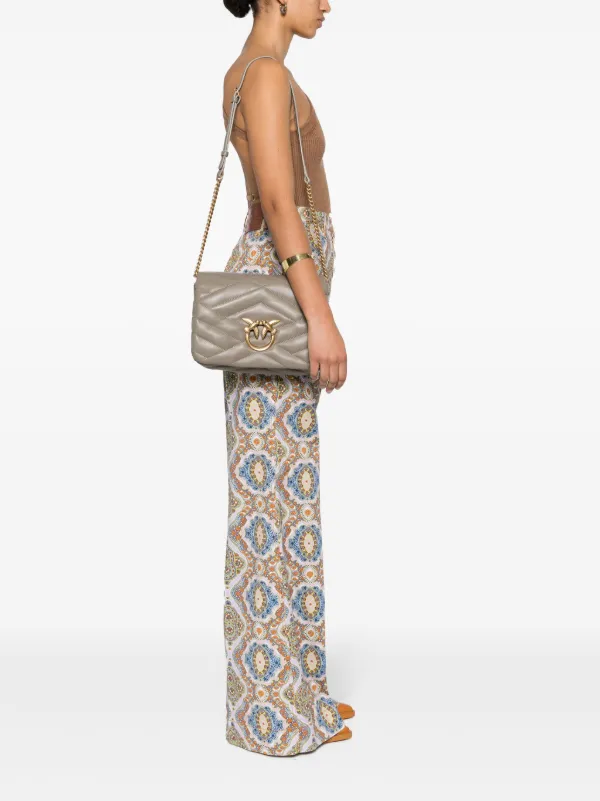 PINKO Classic Love Click Puff Crossbody Bag | Grey | FARFETCH JO