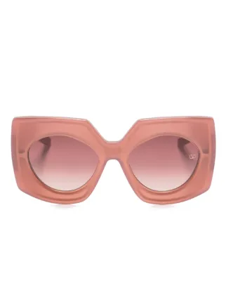 Valentino Garavani Pink Oversized Sunglasses Valentino Garavani - V-Hexagon Sunglasses in Pink main image 3