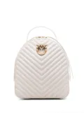 PINKO Love Click quilted leather backpack - White