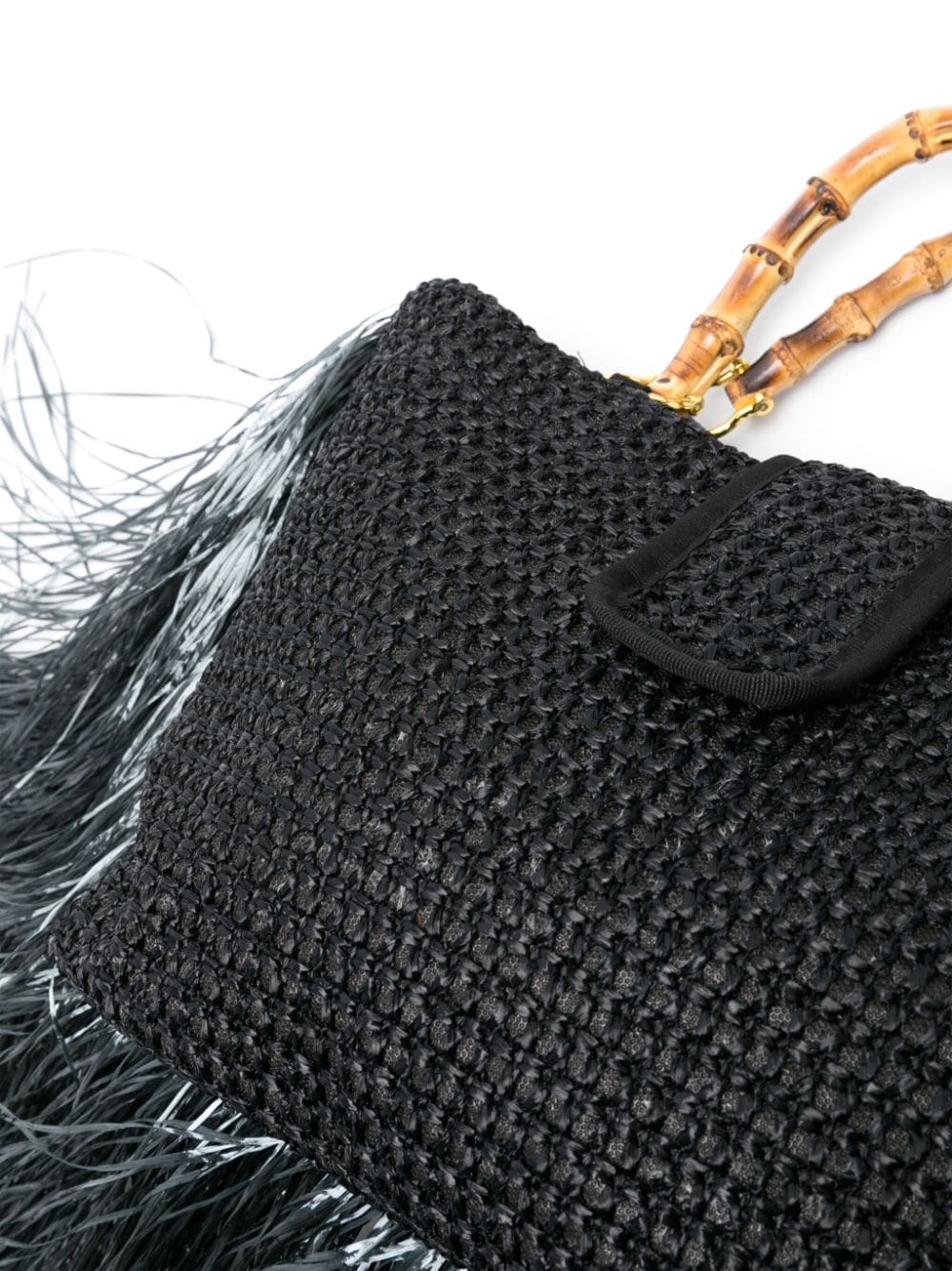 Shop La Milanesa Bombardino Woven Tote Bag In Black