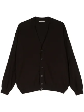 LEMAIRE V-neck fine-knit Cardigan | Brown | FARFETCH KW