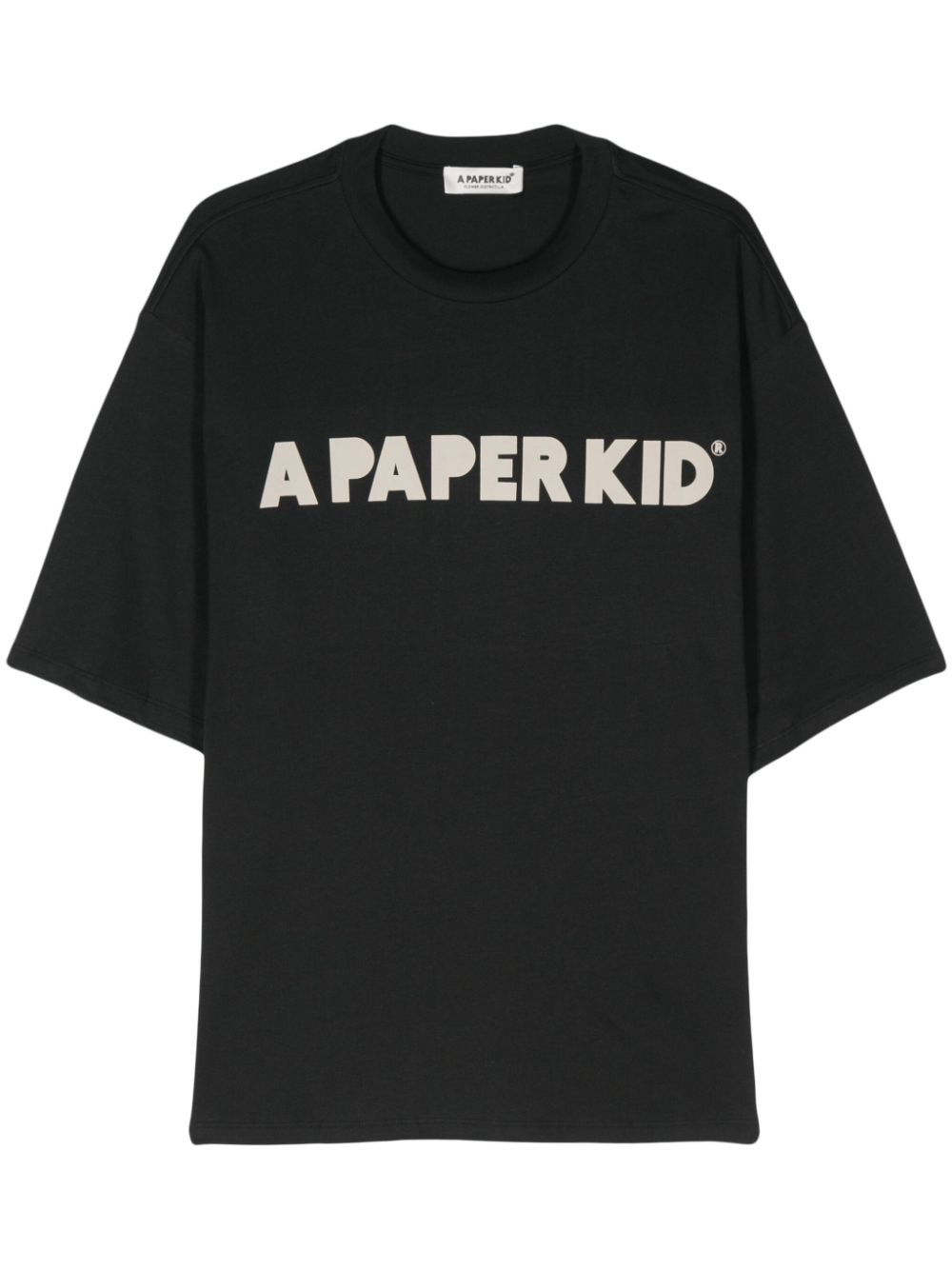 a paper kid t-shirt en coton à logo imprimé - noir