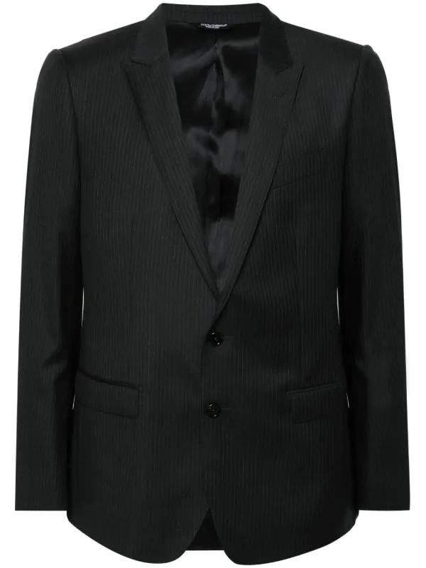 ◆直営店◆【Dolce&Gabbana】ピンストライプ ウールジャケット Dolce & Gabbana ピンストライプロゴプラークウールジャケット
