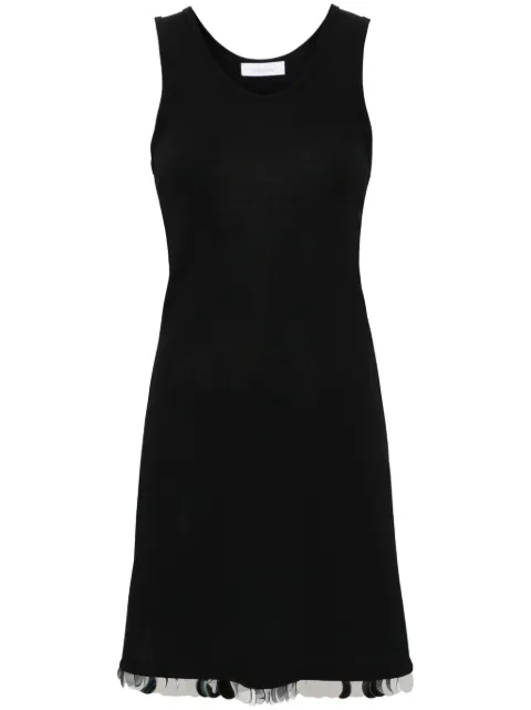 Rabanne vestido corto sin mangas con detalle