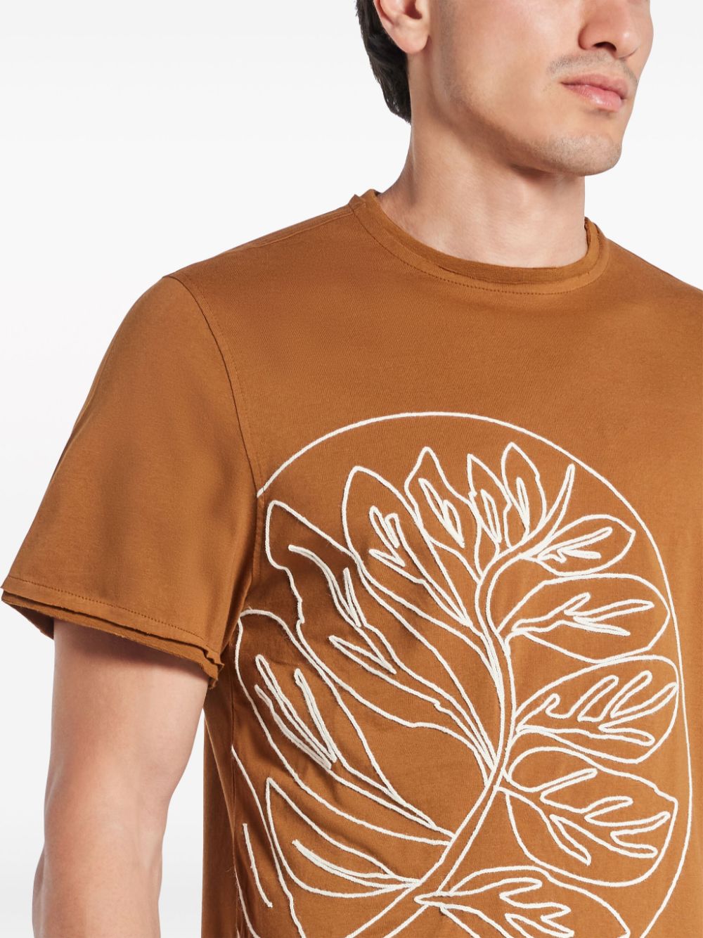 Shop Qasimi Graphic-print Cotton T-shirt In Brown