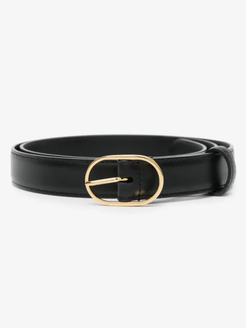 Lardini Cinto de couro com placa de logo