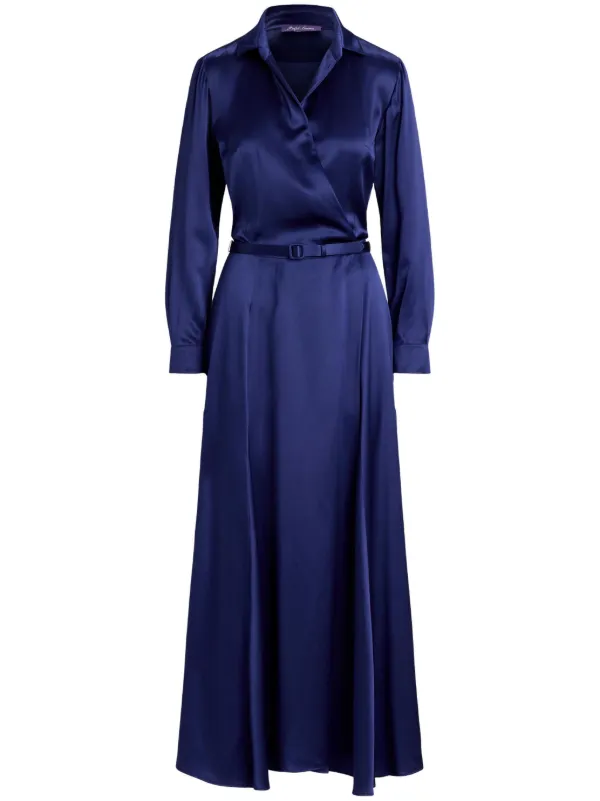 ralph lauren blue silk dress Ralph Lauren Collection Silk Dress | Blue
