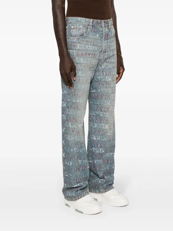 LANVIN Trimmed Flared Pleated Jeans