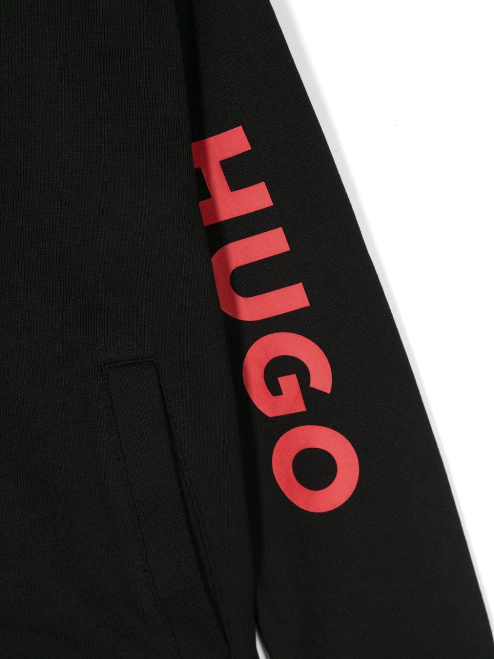 Shop Hugo Logo-print Hooded Jacket In Black