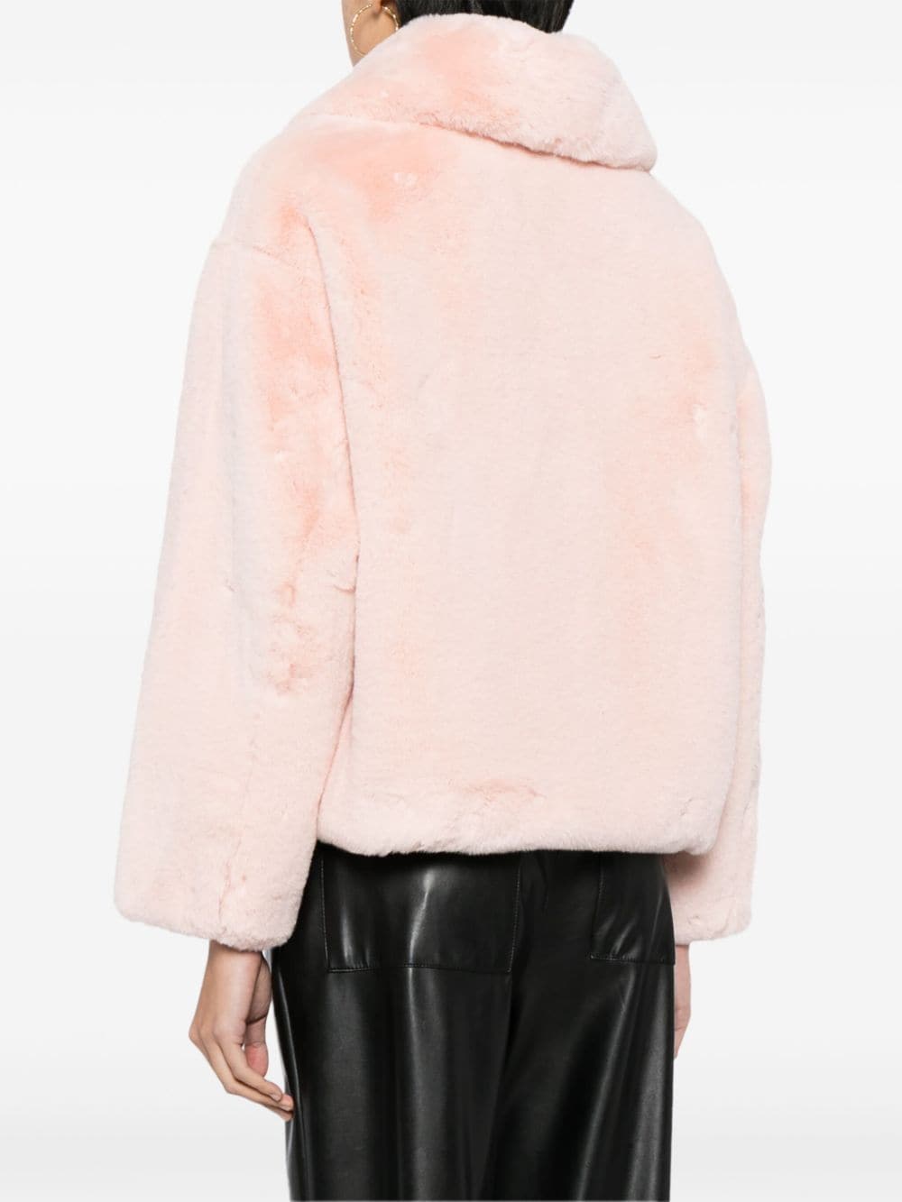 Shop Jakke Traci Faux-fur Jacket In Pink