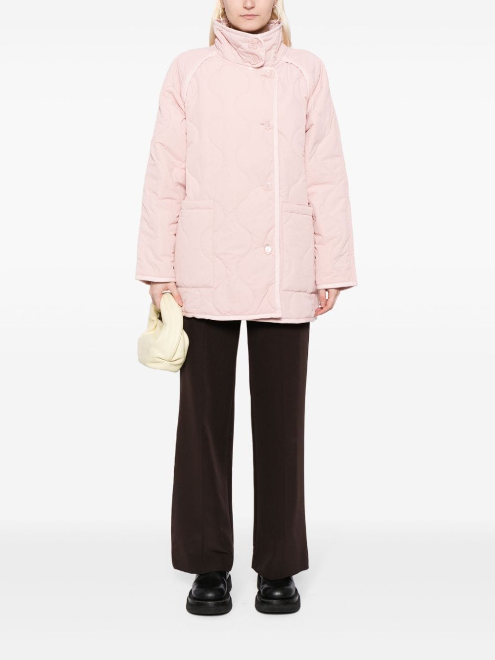 Shop Jakke Chloe Quilted Coat In Pink