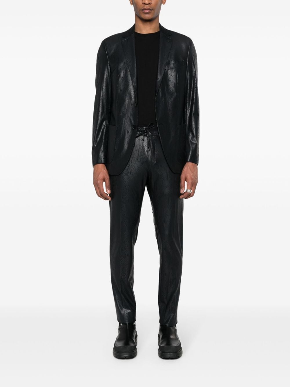 Shop Karl Lagerfeld Pace Slim-fit Trousers In 黑色