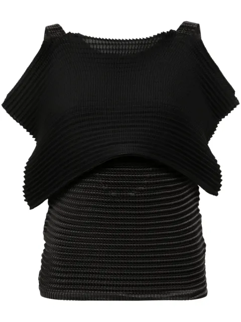 Issey Miyake plissé layered blouse