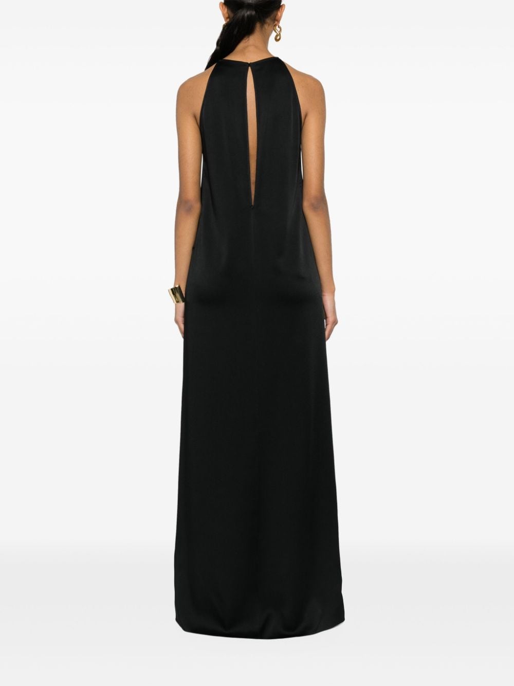 Shop Saint Laurent Cut-out-detail Dress In Black