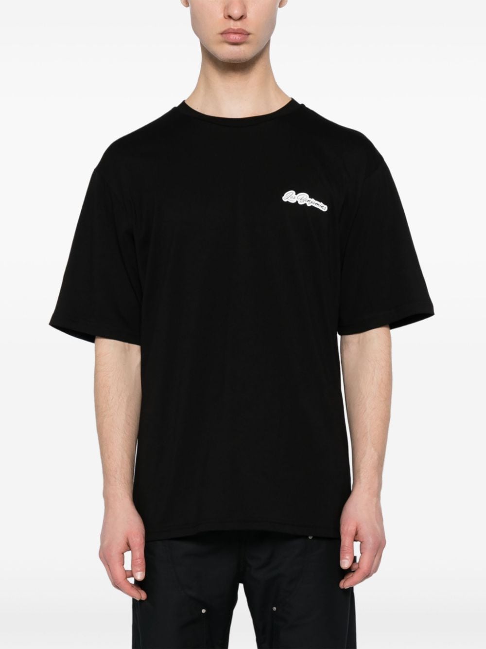 Shop Les Benjamins Logo-print Cotton T-shirt In Black