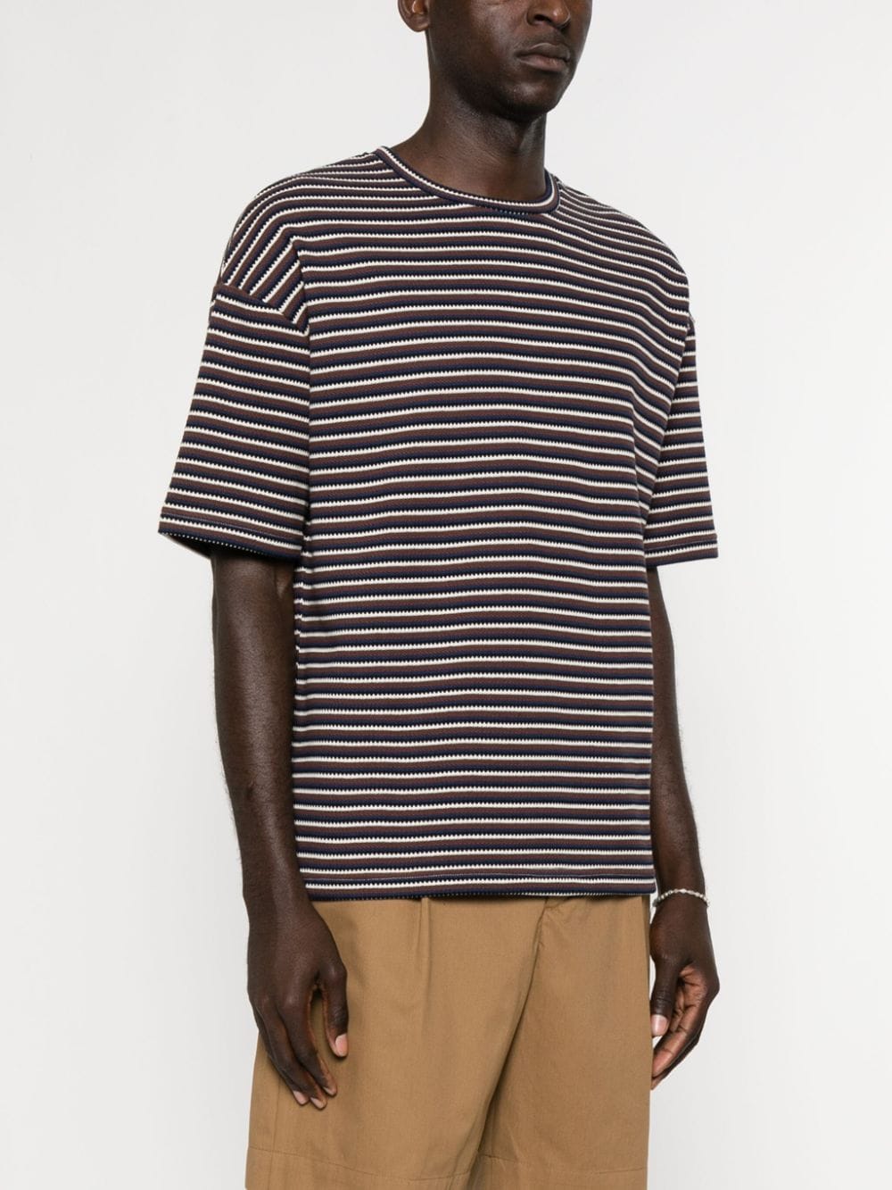 Shop Apc Bahia Striped Cotton T-shirt In Brown