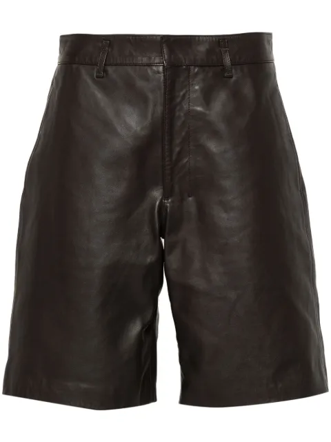 LEMAIRE leather knee shorts