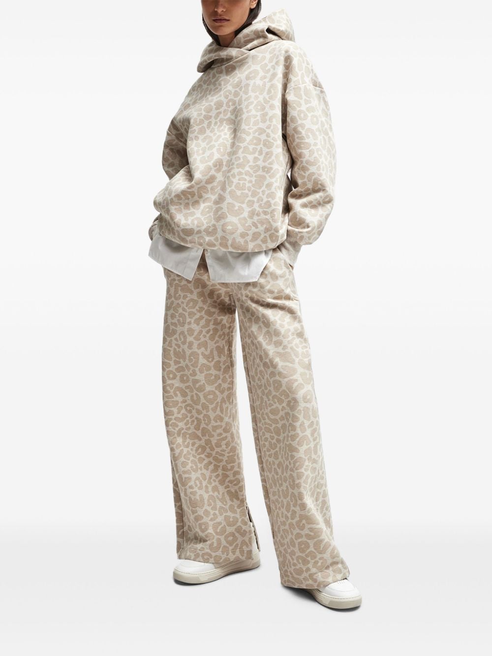 BOSS x Naomi Campbell hoodie met luipaardprint - Beige