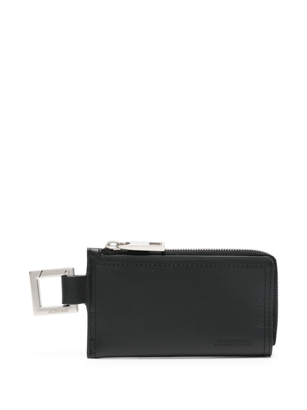 Jacquemus Le Porte-zippe Cuerda Leather Cardholder In Black