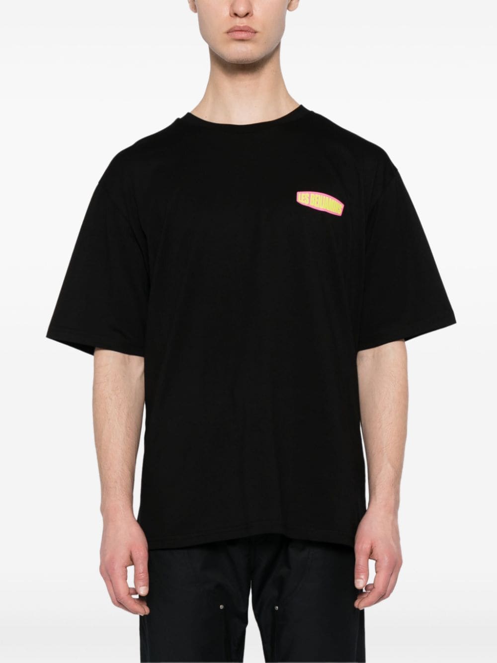 Les Benjamins Katoenen T-shirt met grafische print Zwart