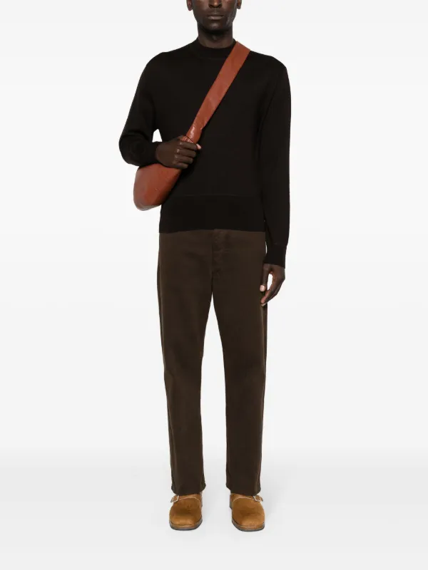 【送料&関税込】Lemaire Mock-neck Knitted Jumper LEMAIRE mock-neck drop-shoulder Jumper | Brown | FARFETCH