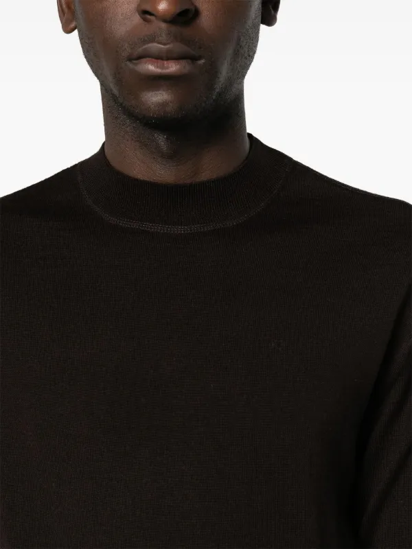 【送料&関税込】Lemaire Mock-neck Knitted Jumper LEMAIRE mock-neck drop-shoulder Jumper | Brown | FARFETCH