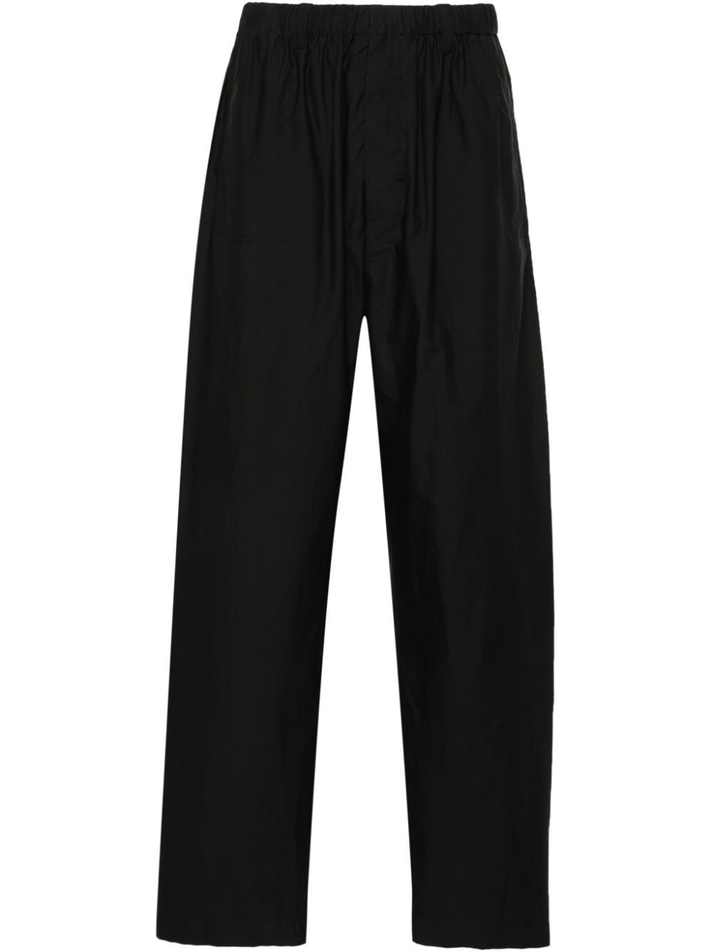 Shop Lemaire Cropped Tapered Trousers In Black