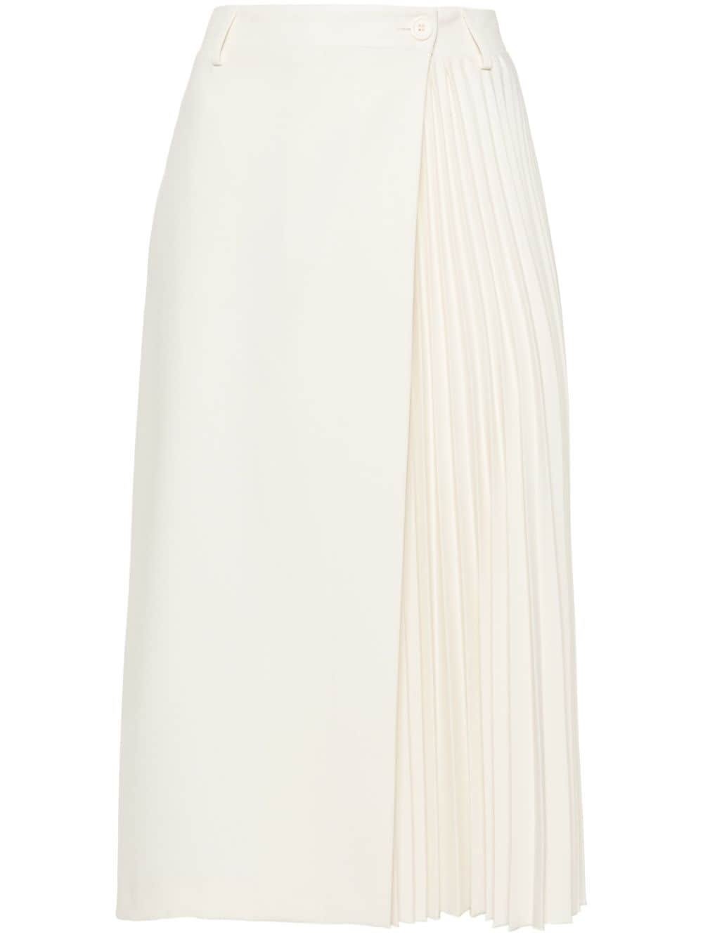 Semicouture Pleated-panel Wrap Midi Skirt In Neutrals