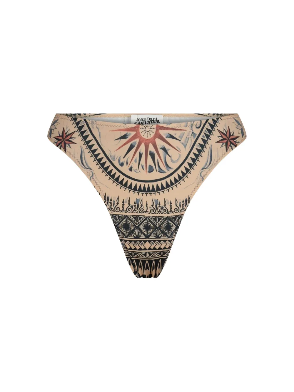 Jean Paul Gaultier abstract-pattern bikini bottom Beige