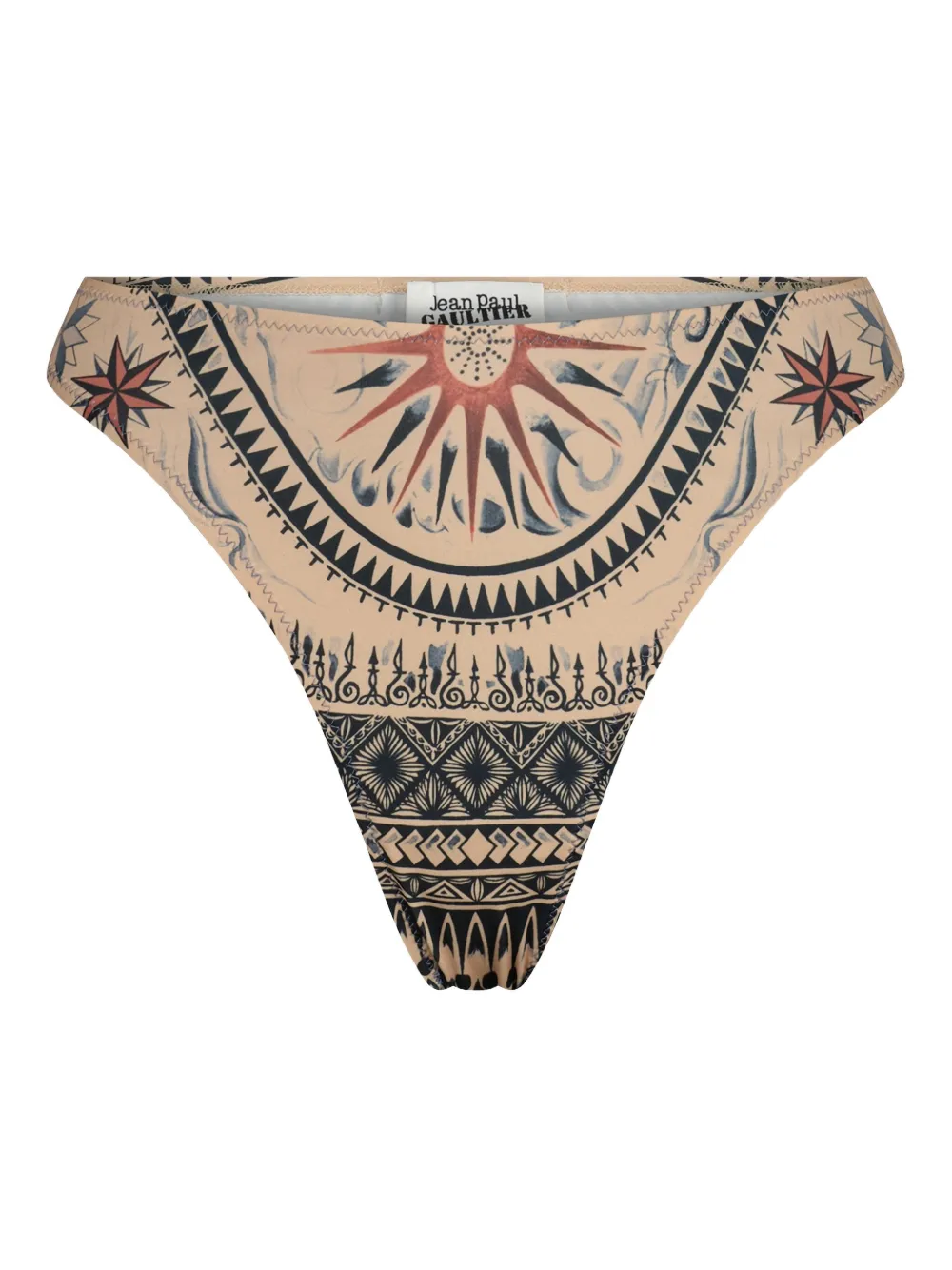 Jean Paul Gaultier abstract-pattern bikini bottom Beige