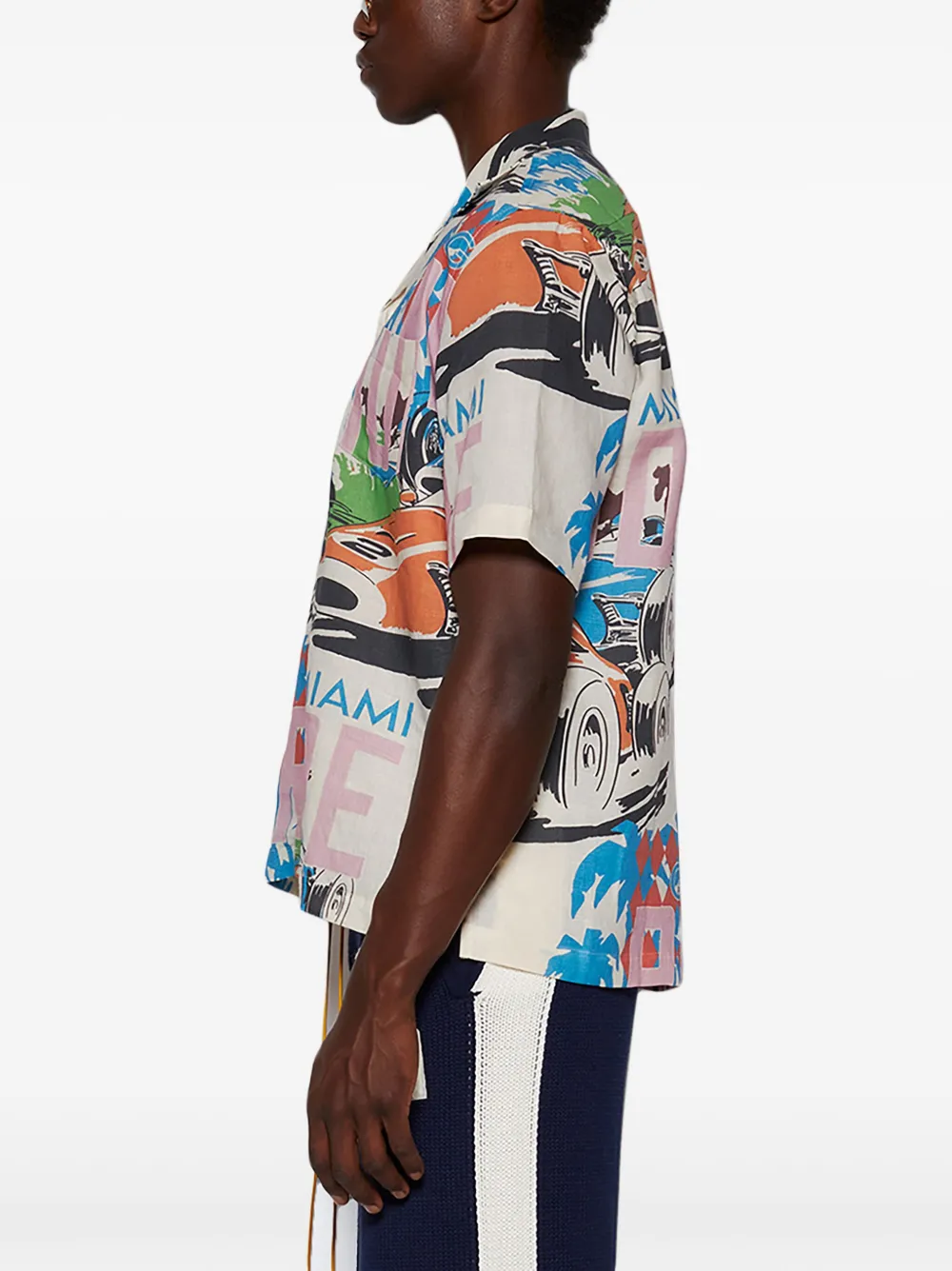 RHUDE GRAPHIC-PRINT SILK SHIRT