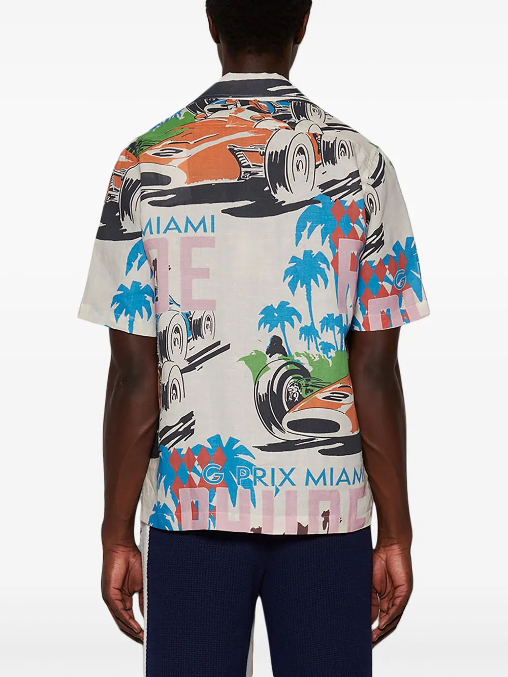 RHUDE GRAPHIC-PRINT SILK SHIRT
