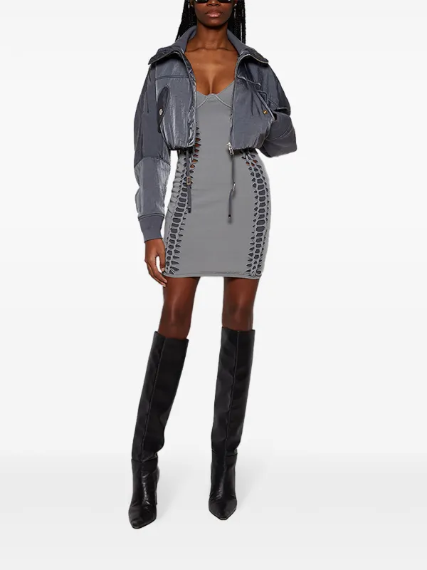 Dion Lee braid-embellished Mini Dress | Grey | FARFETCH