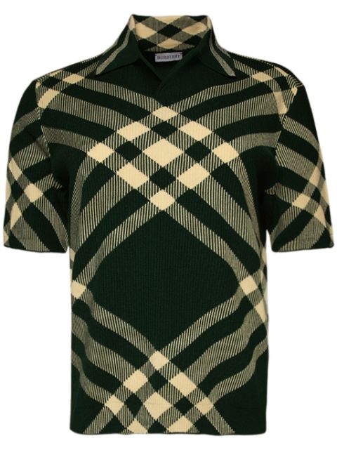 Burberry checked wool polo shirt