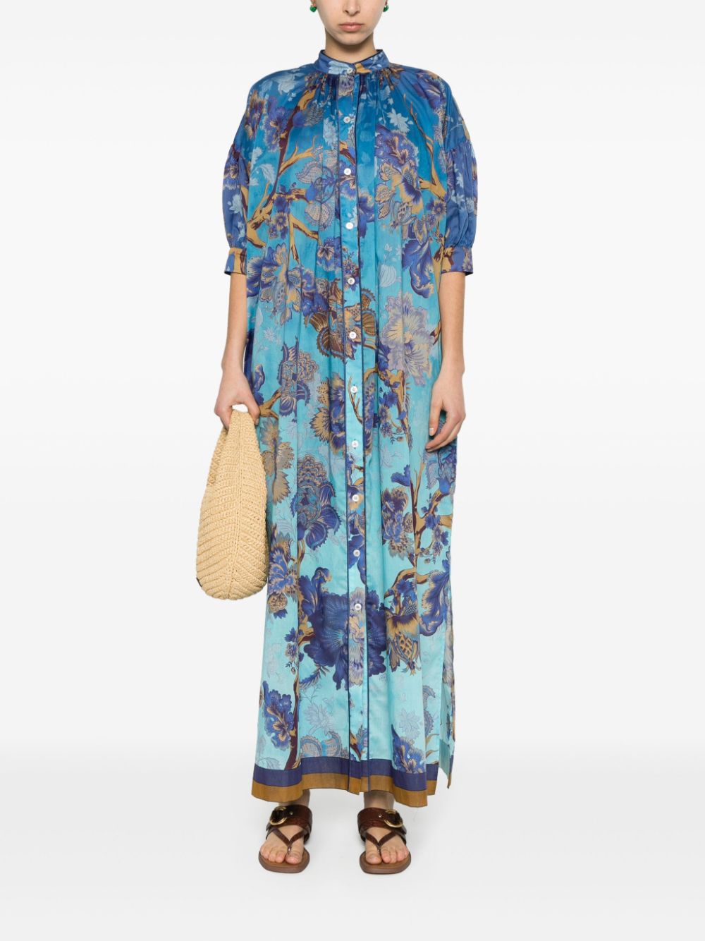 F.R.S For Restless Sleepers Maxi-jurk met bloemenprint - Blauw
