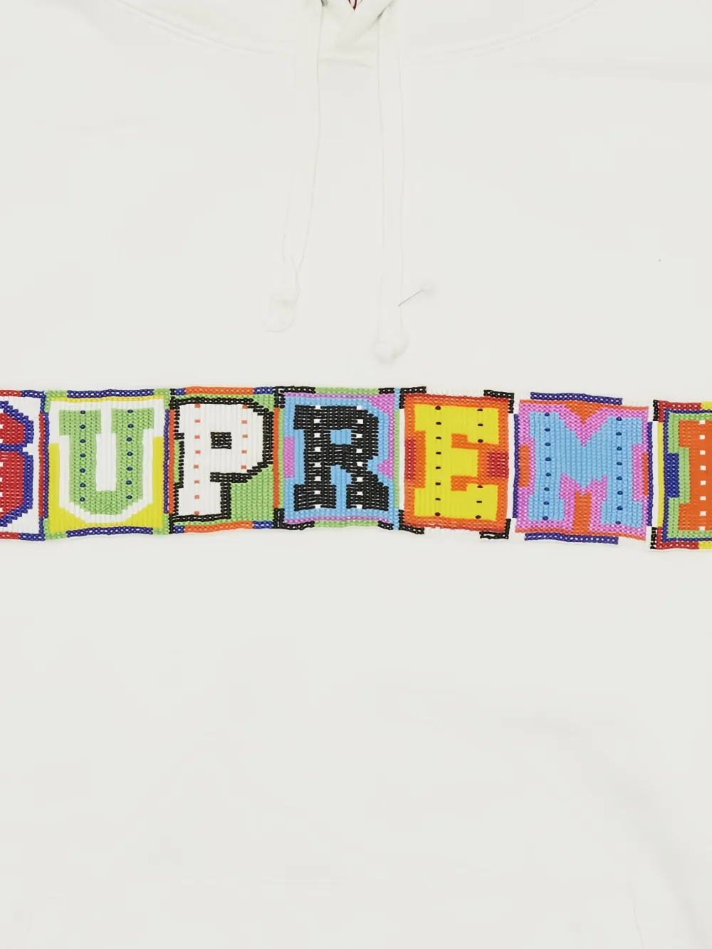 Supreme Beaded Harvard hoodie Wit