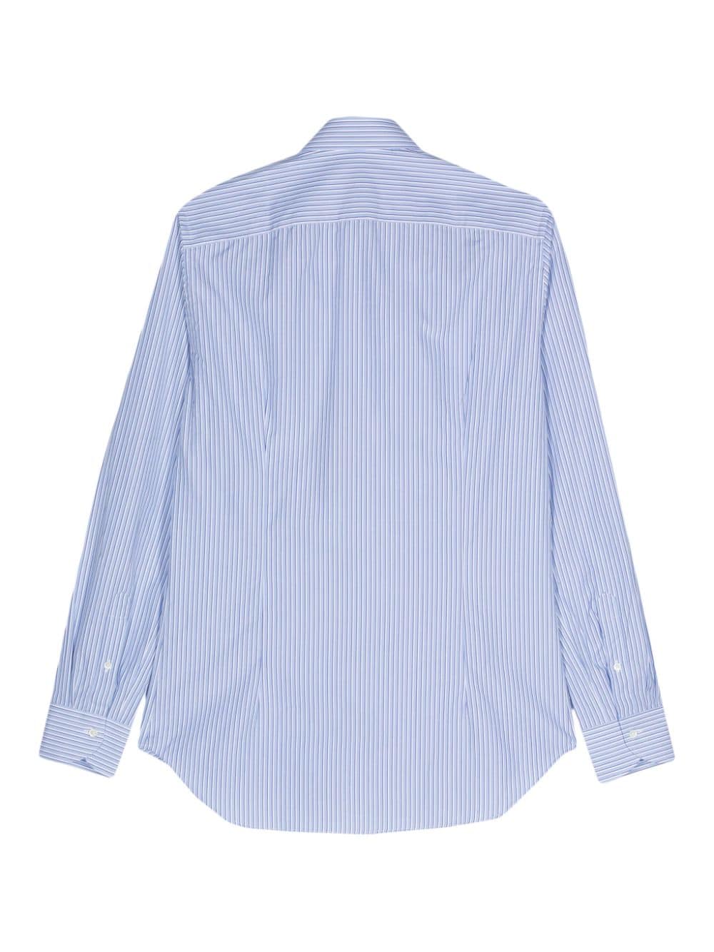 Canali Gestreept overhemd - Blauw