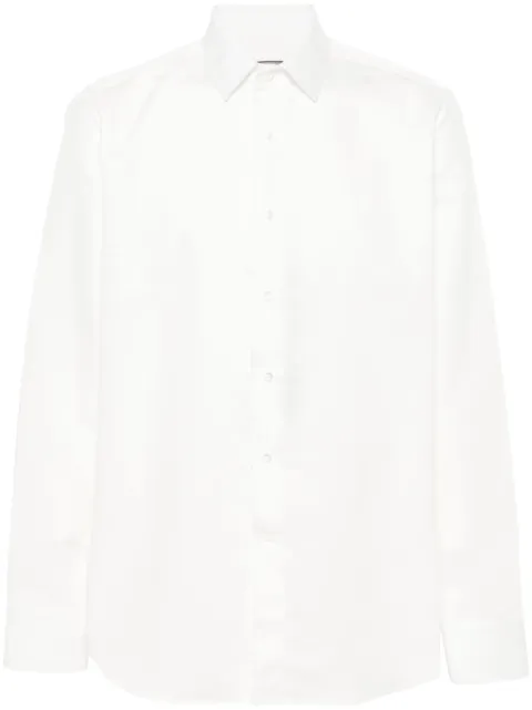 Canali classic-collar twill shirt