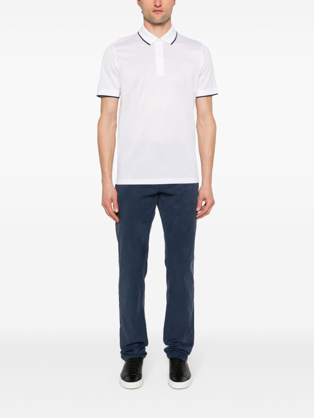 Canali Piqué poloshirt - Wit