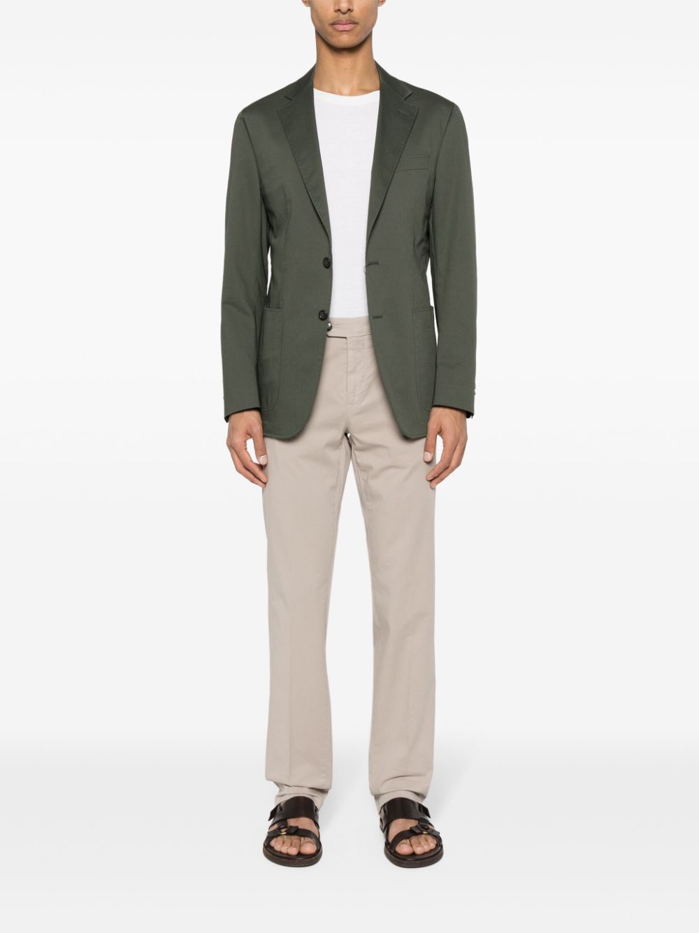Shop Canali Mid-rise Tailored Trousers In Neutrals