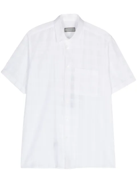Canali check-pattern cotton shirt
