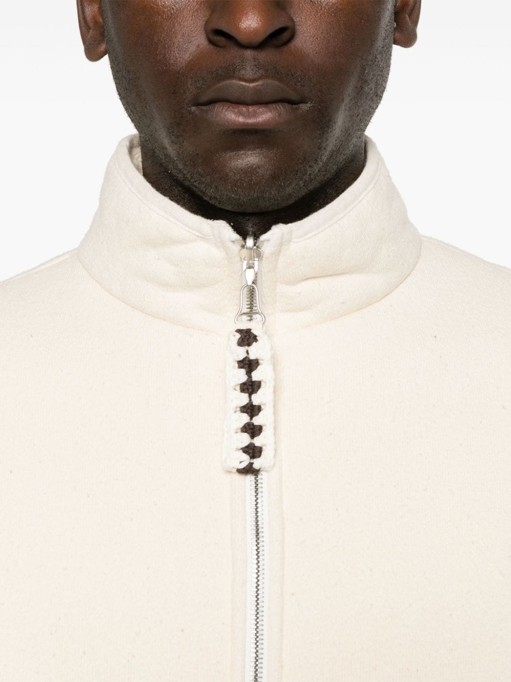 Shop Jil Sander Reversible Shearling Cotton Jacket In Neutrals