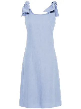 Chlo Linen Midi Dress | Blue | FARFETCH